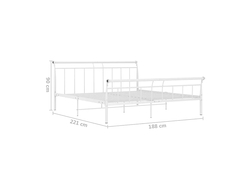 Bedframe metaal wit 180x200 cm