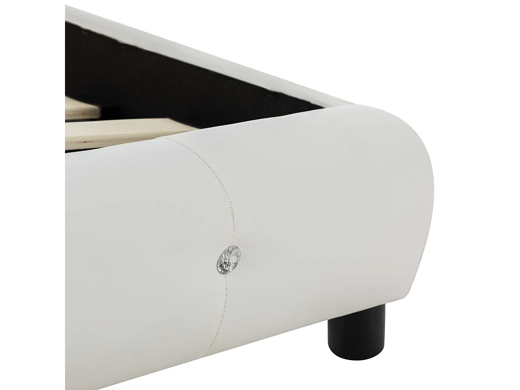 Lit avec matelas Blanc Similicuir 90x200