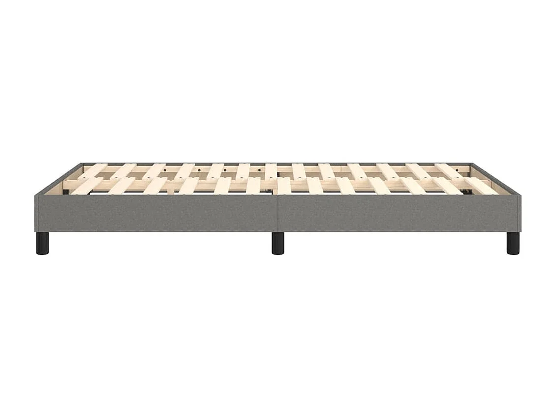 Lit à sommier à ressorts Gris foncé 120x200 Tissu