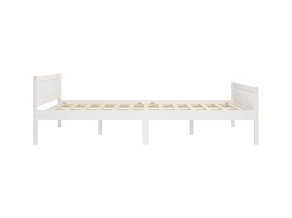 Lit Bois de pin massif Blanc 140x200
