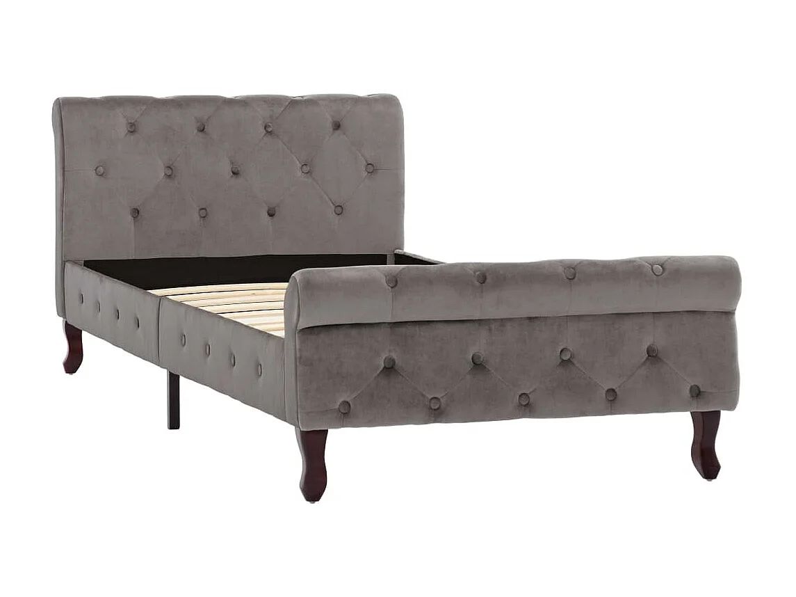 Lit Gris Velours 90x200 2