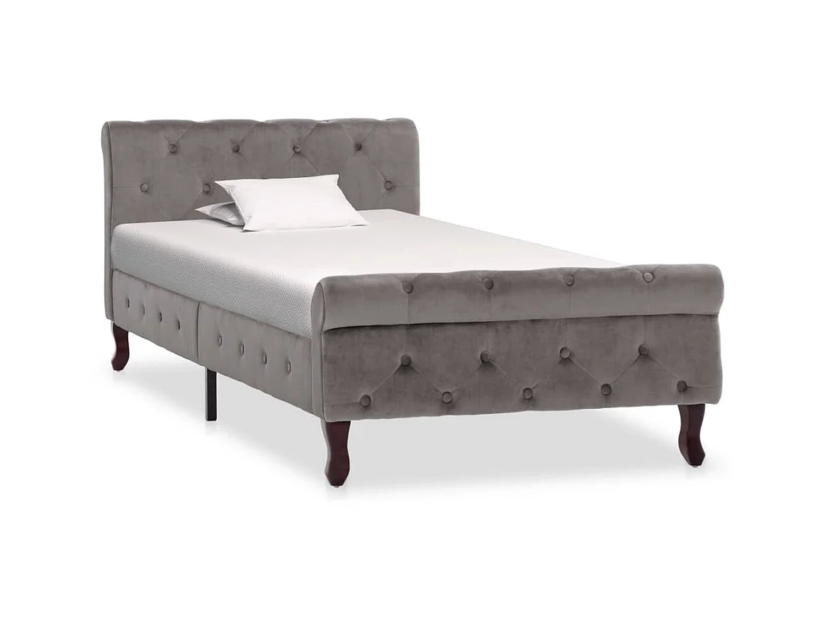 Lit Gris Velours 90x200 2
