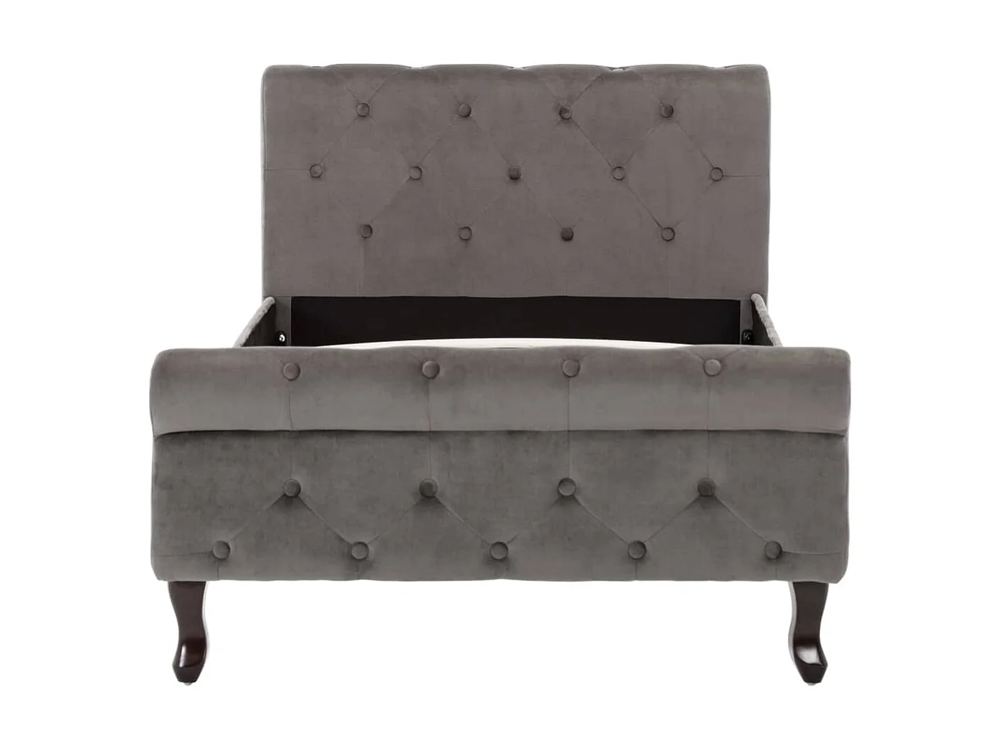 Lit Gris Velours 90x200 2