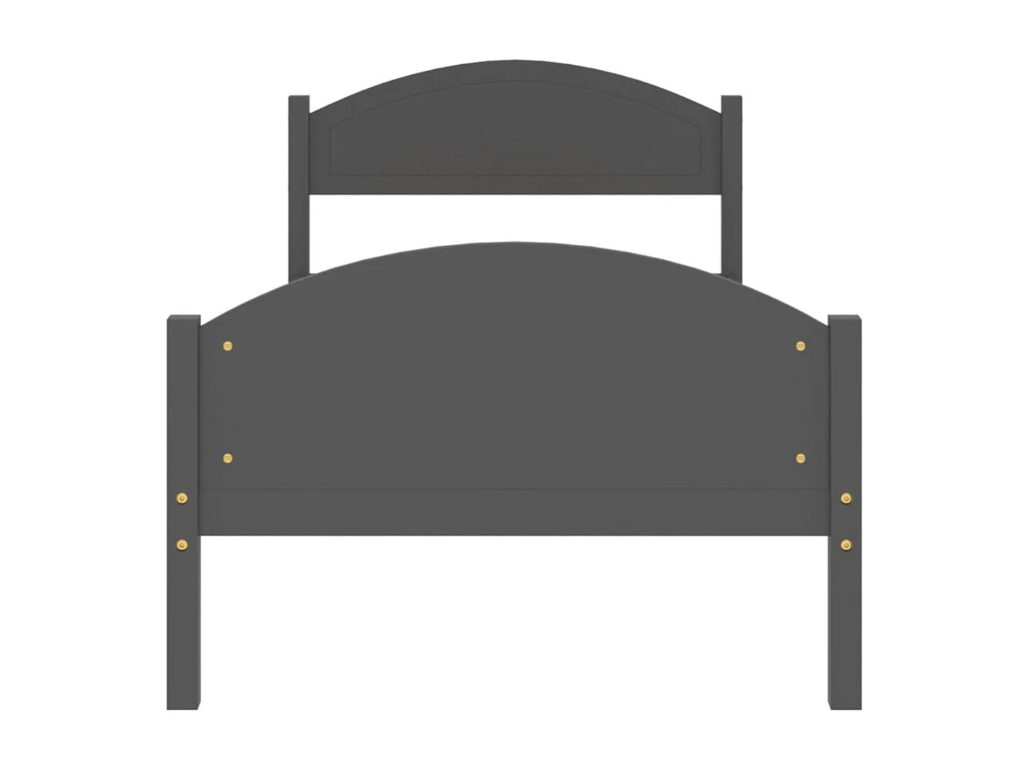 Lit Gris foncé Bois de pin massif 100x200