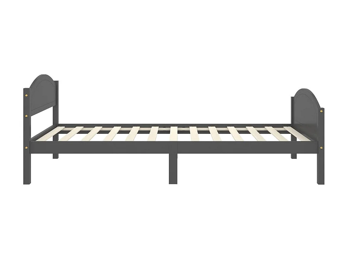 Lit Gris foncé Bois de pin massif 100x200