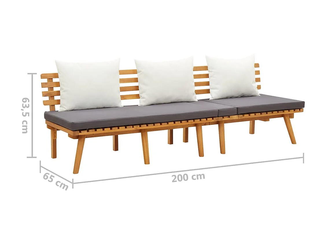 Tuinslaapbank 200x65 cm massief acaciahout