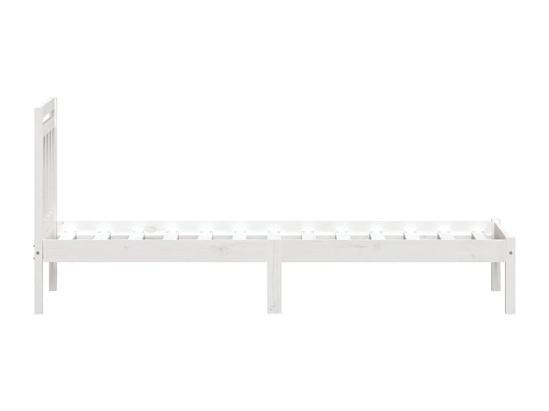 Lit Blanc Bois massif 90x190 Simple 3