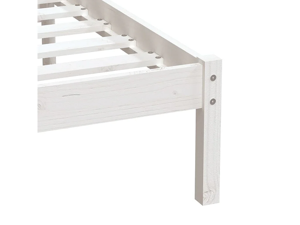 Lit Blanc Bois massif 90x190 Simple 3