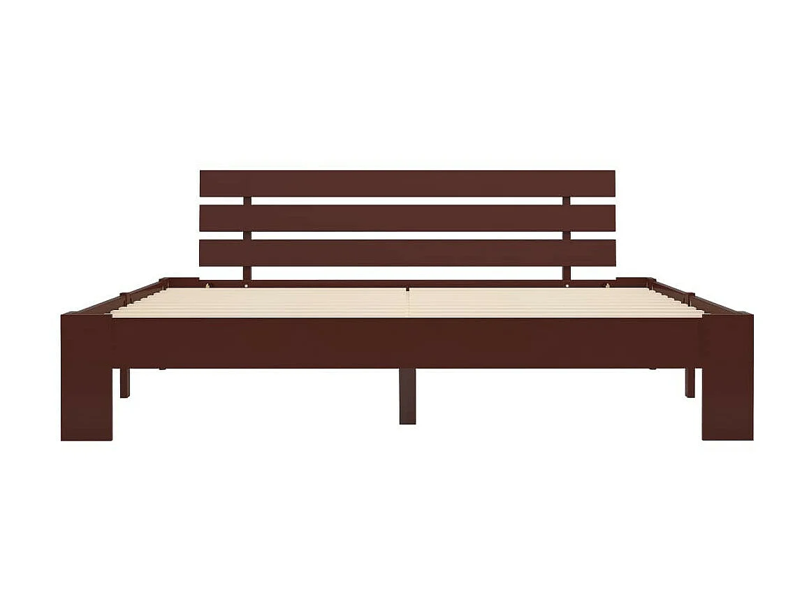 Lit Marron foncé Bois de pin massif 160x200