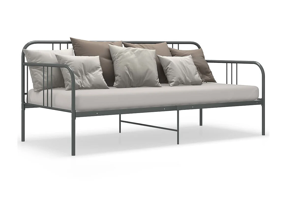 Cadre de canapé-lit Gris Métal 90x200 4