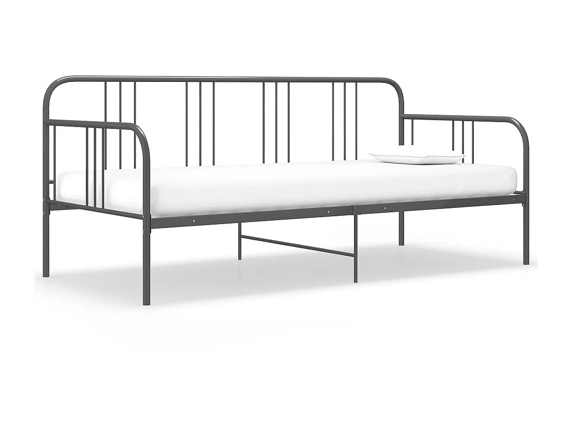 Cadre de canapé-lit Gris Métal 90x200 4