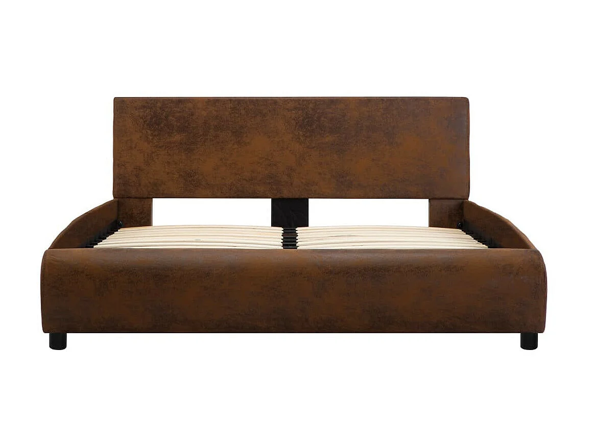 Lit Marron Similicuir 120x200