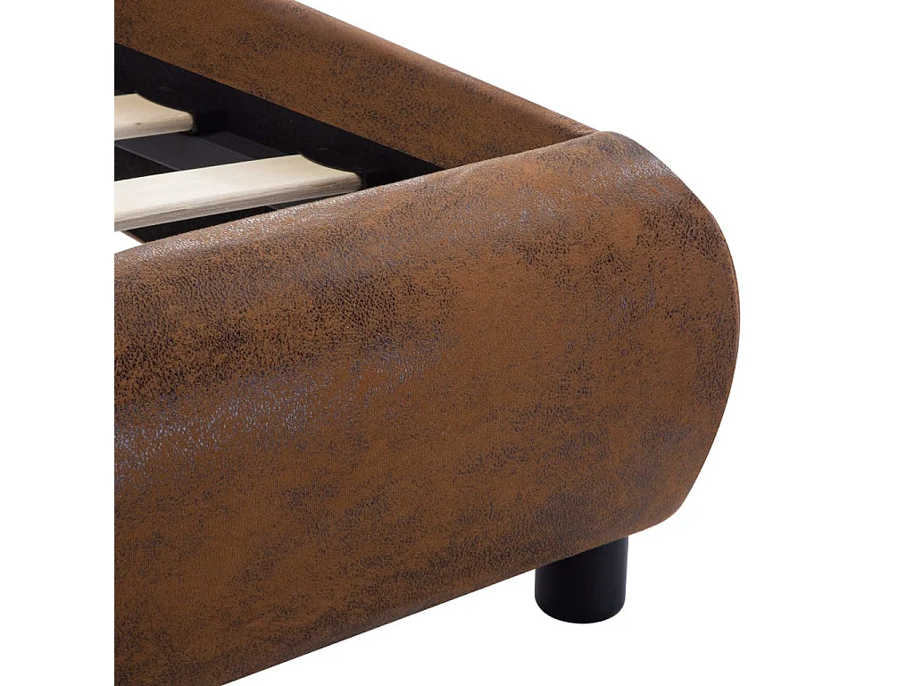 Lit Marron Similicuir 120x200