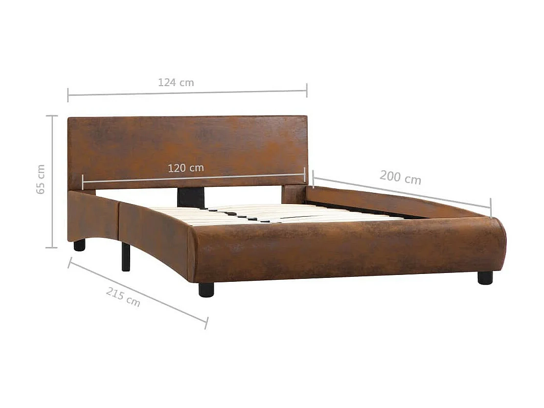 Lit Marron Similicuir 120x200