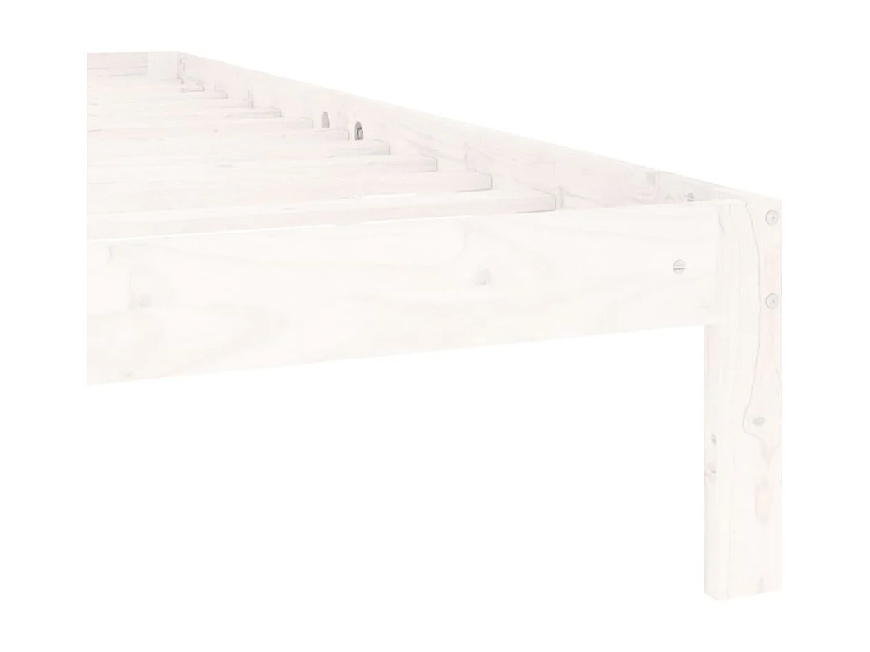 Lit Blanc Bois de pin massif 140x200 7