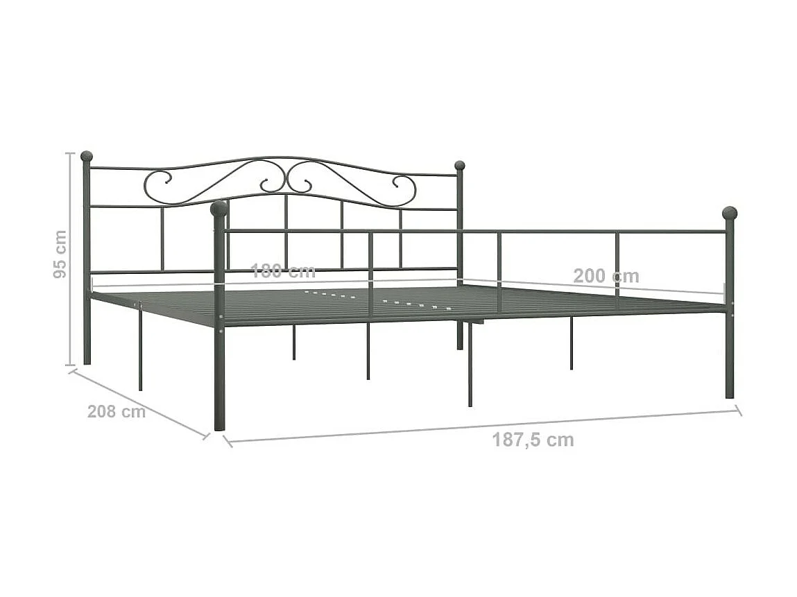 Lit Gris Métal 180x200 4