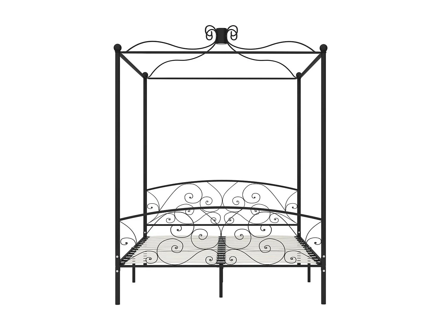 Lit à baldaquin Noir Métal 180x200 2