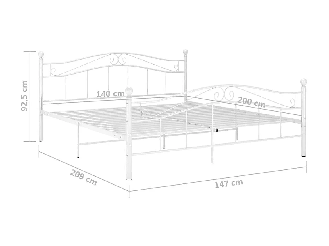 Lit Blanc Métal 140x200 3