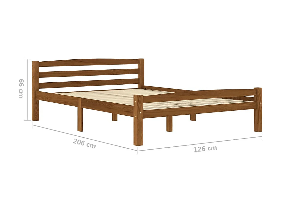 Lit Marron miel Bois de pin massif 120x200 9