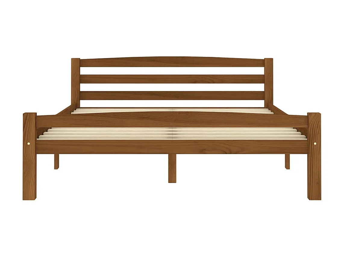 Lit Marron miel Bois de pin massif 120x200 9