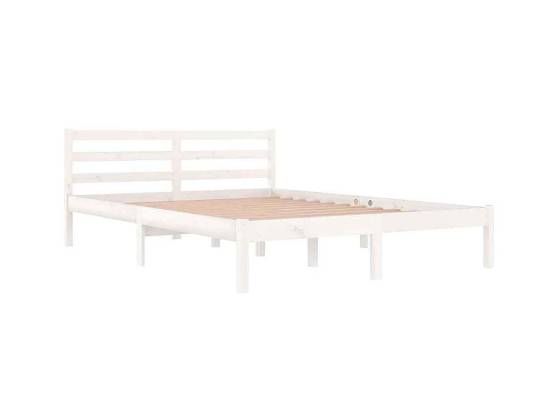 Bedframe massief grenenhout wit 140x200 cm