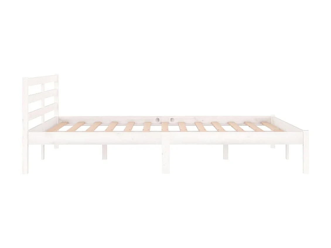 Bedframe massief grenenhout wit 140x200 cm