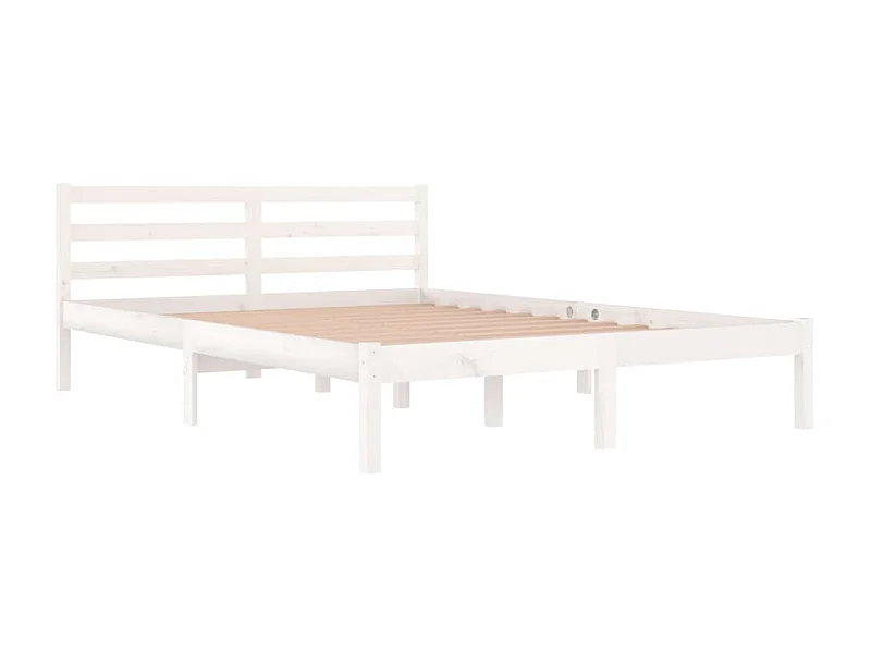 Lit Bois massif de pin 140x200 Blanc