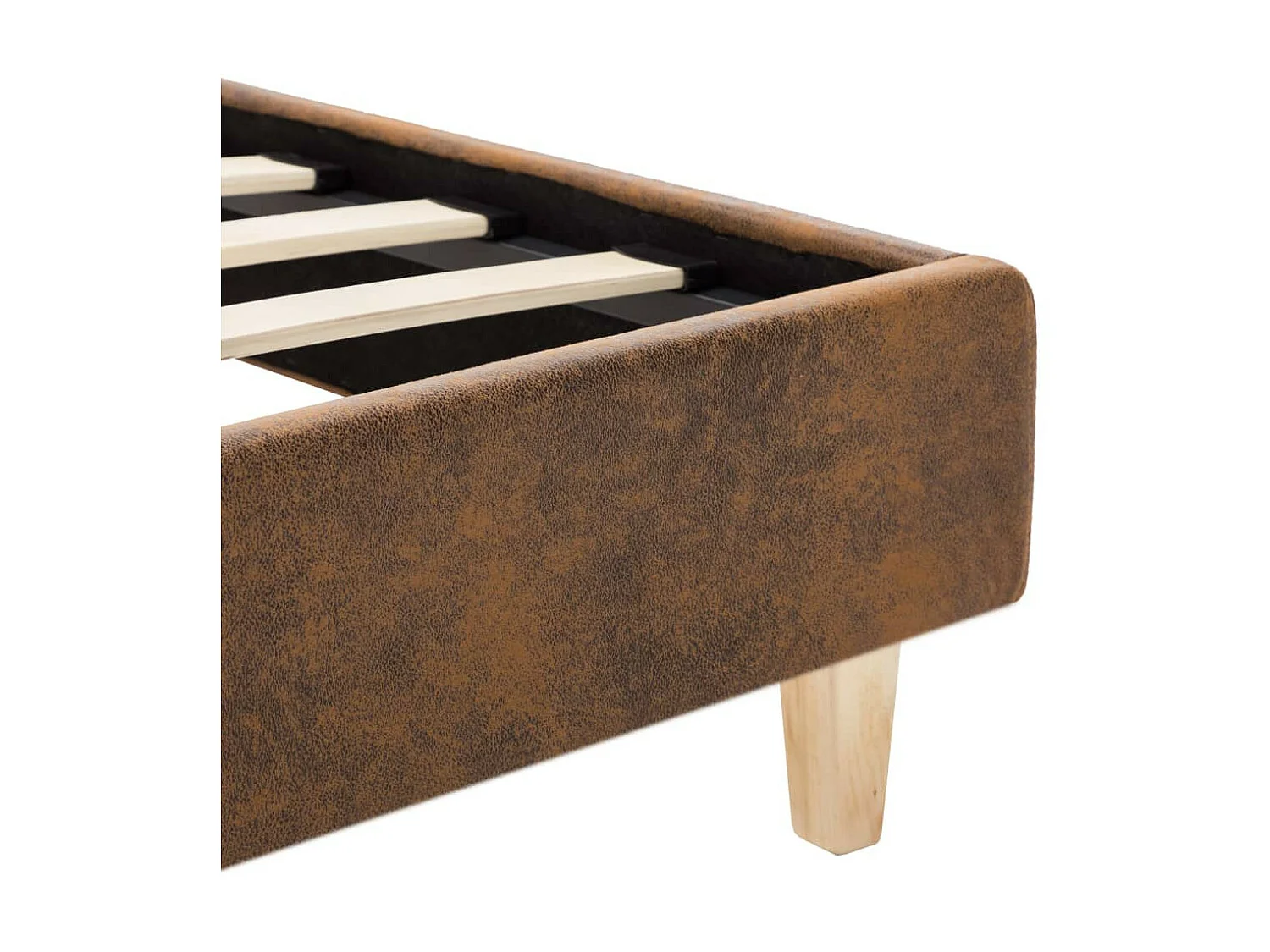 Lit Marron Similicuir daim 90x200 2