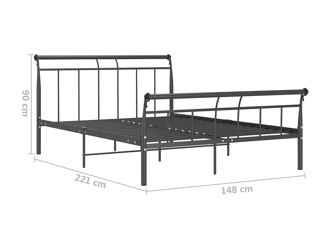 Lit Noir Métal 140x200