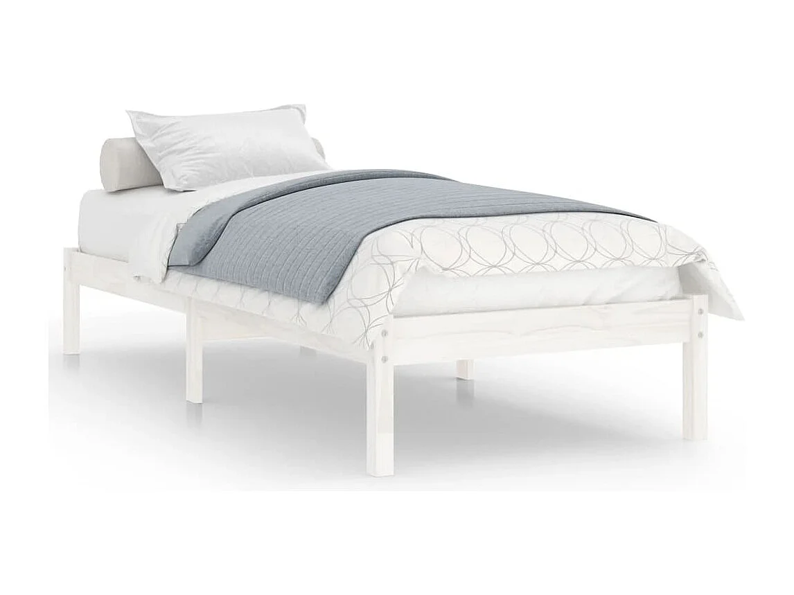 Lit Blanc Bois de pin massif 100x200