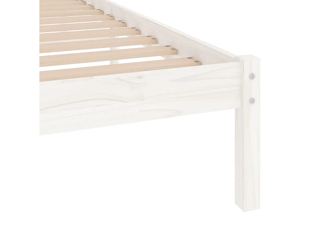 Lit Blanc Bois de pin massif 100x200