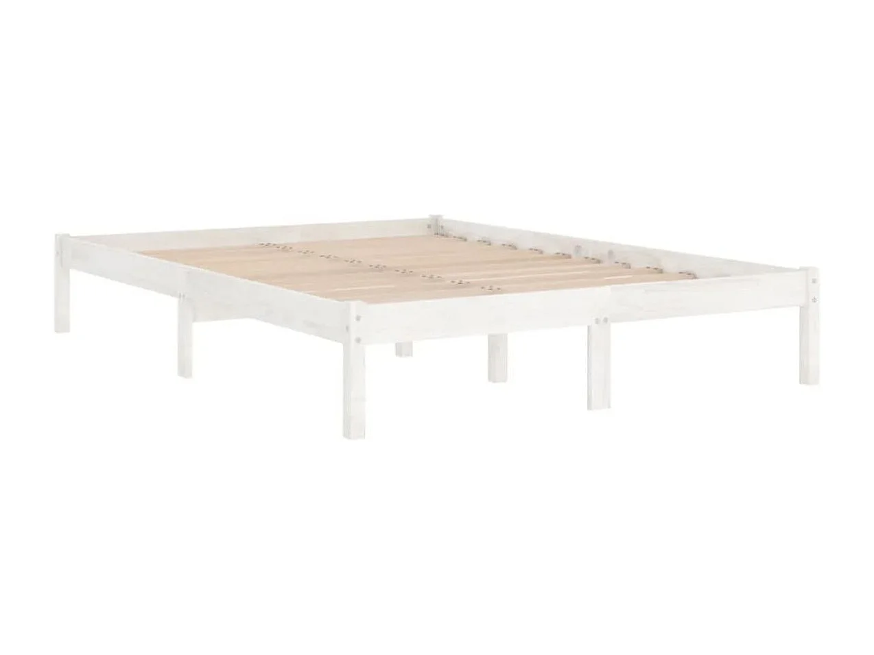 Lit Blanc Bois de pin massif 100x200