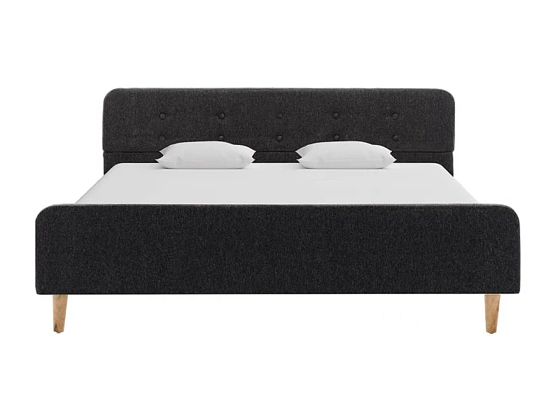 Cadre de lit Gris foncé Jute 140x200