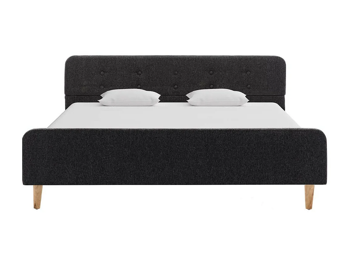 Cadre de lit Gris foncé Jute 140x200