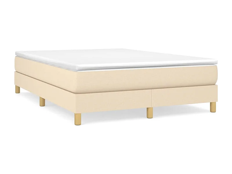 Lit à sommier tapissier avec matelas Crème 140x200 Tissu