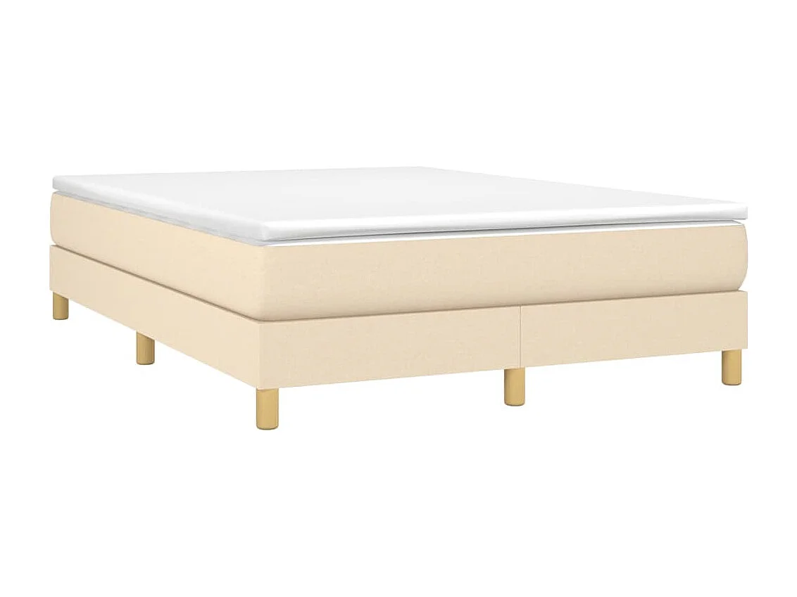 Lit à sommier tapissier avec matelas Crème 140x200 Tissu