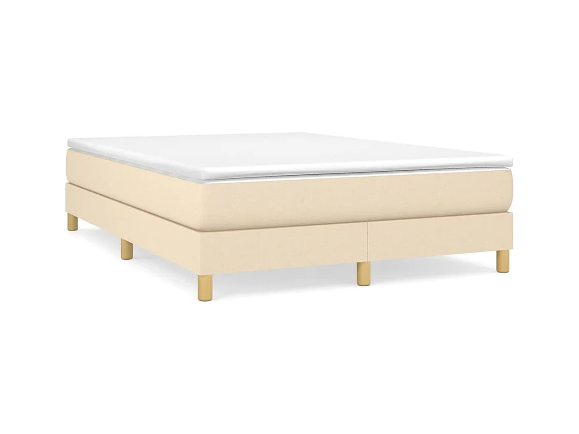 Lit à sommier tapissier avec matelas Crème 140x200 Tissu