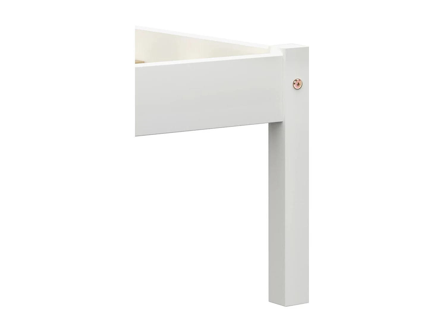 Lit Blanc Bois de pin massif 160x200 5