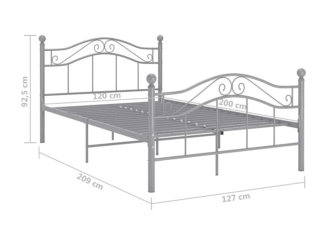 Lit Gris Métal 120x200 4