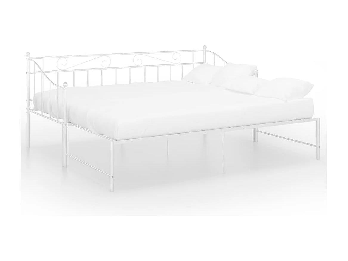 Banquette lit extensible Blanc Métal 90x200 5