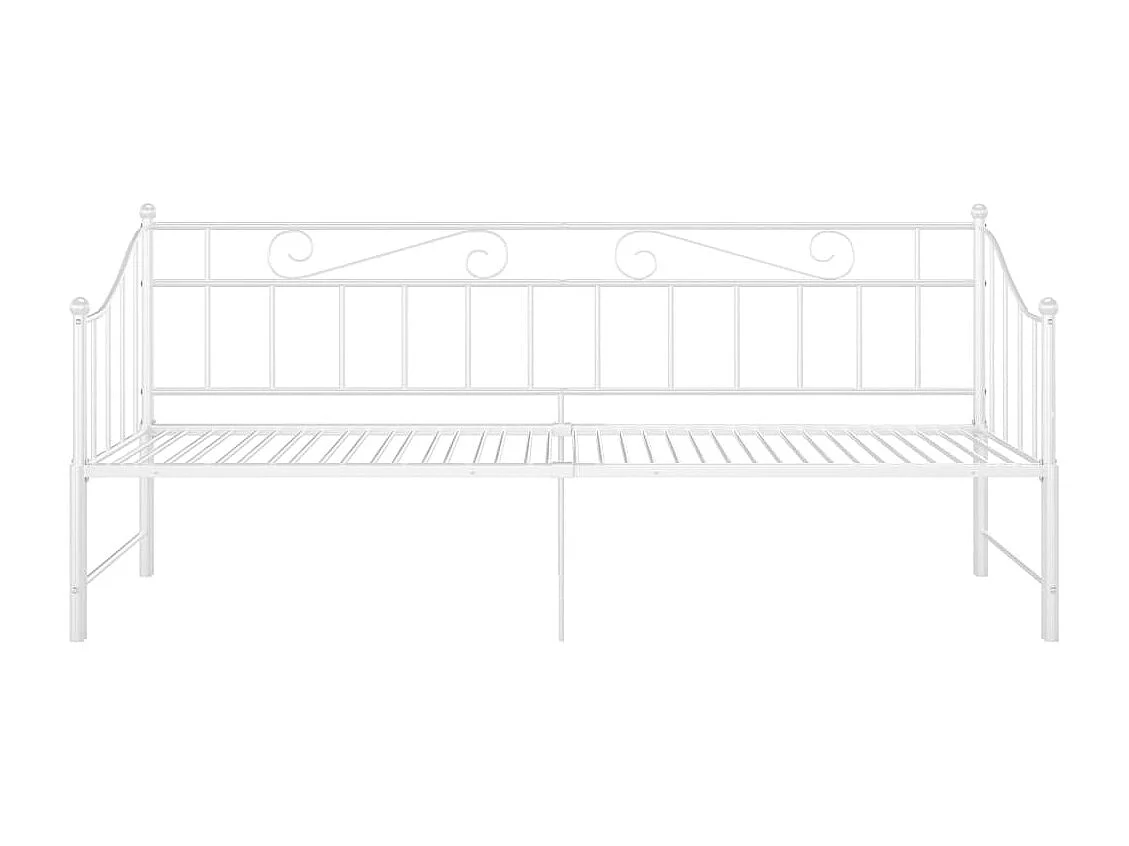 Banquette lit extensible Blanc Métal 90x200 5