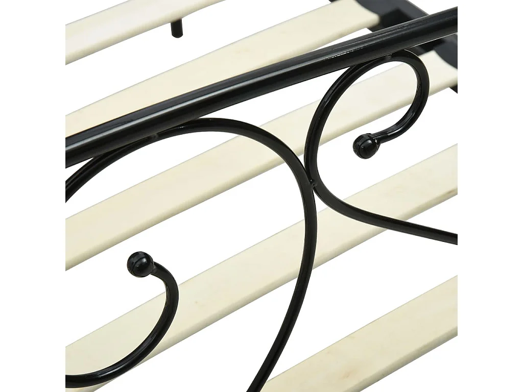 Lit à baldaquin Noir Métal 160x200