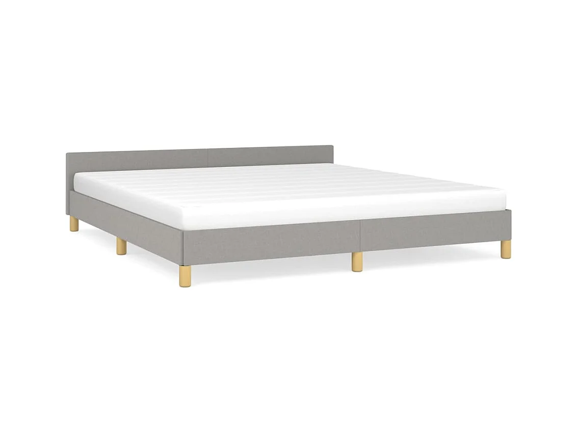 Lit avec tête de lit Gris clair 160x200 Tissu