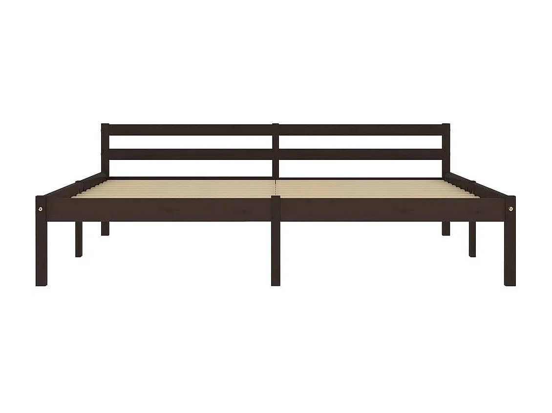 Lit Marron foncé Bois de pin massif 180x200 2