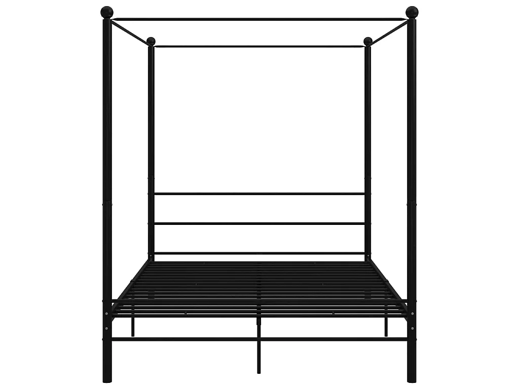 Lit à baldaquin Noir Métal 160x200
