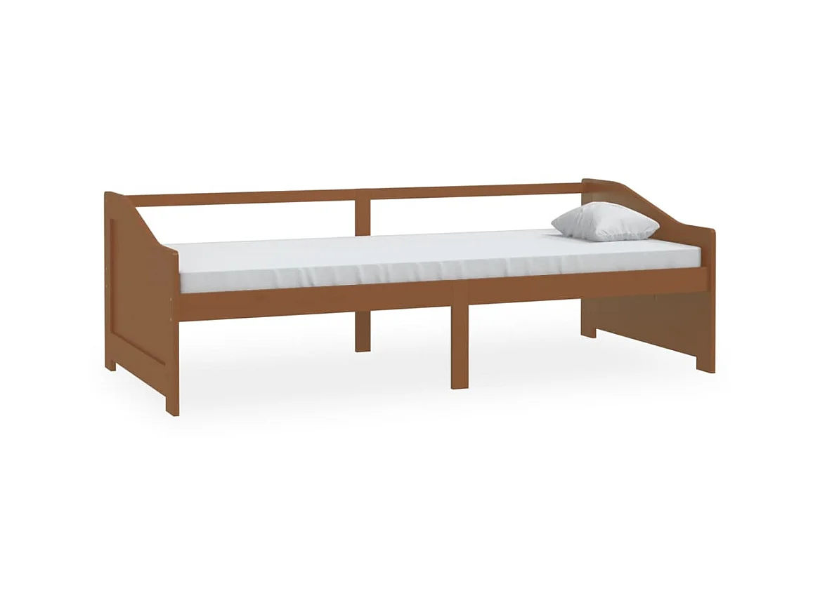 Lit de repos 3 places Marron miel Bois de pin massif 90x200
