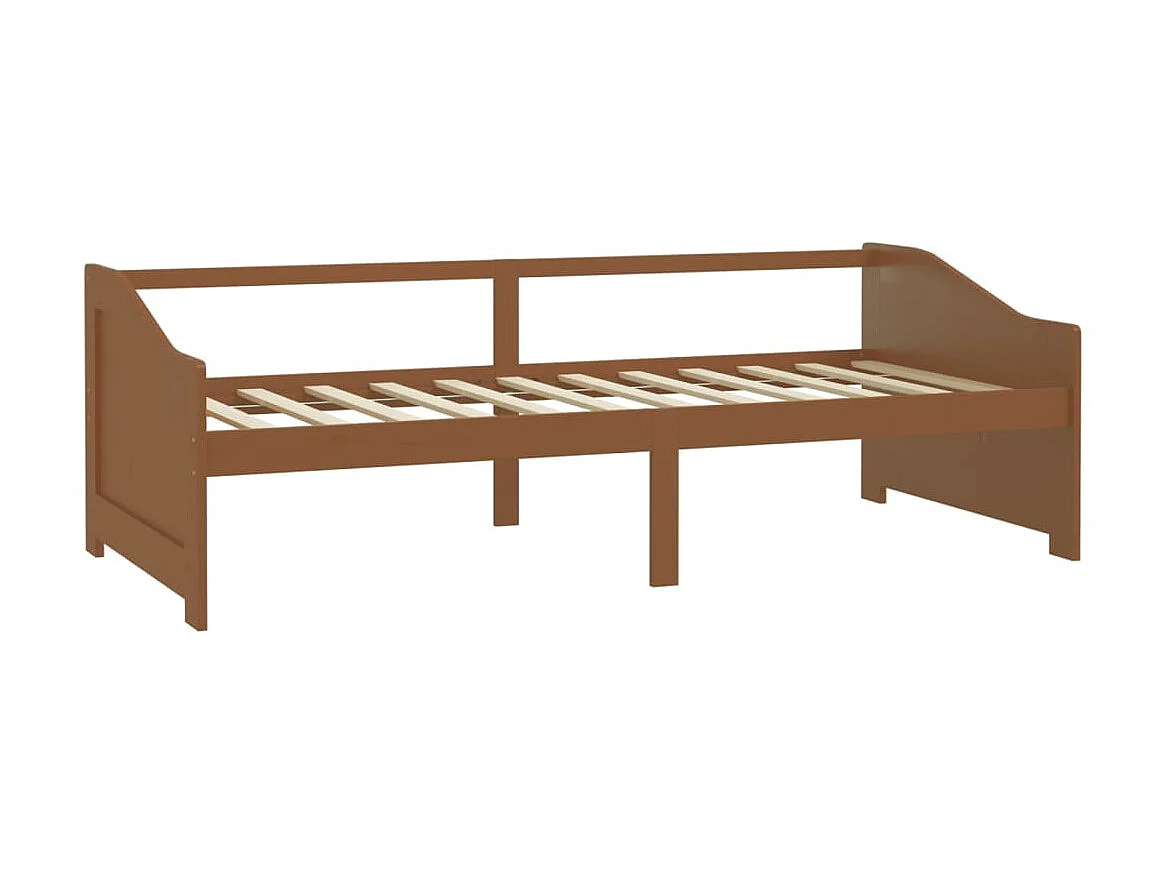 Lit de repos 3 places Marron miel Bois de pin massif 90x200