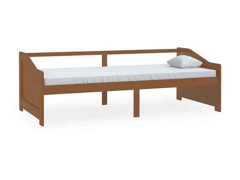Lit de repos 3 places Marron miel Bois de pin massif 90x200