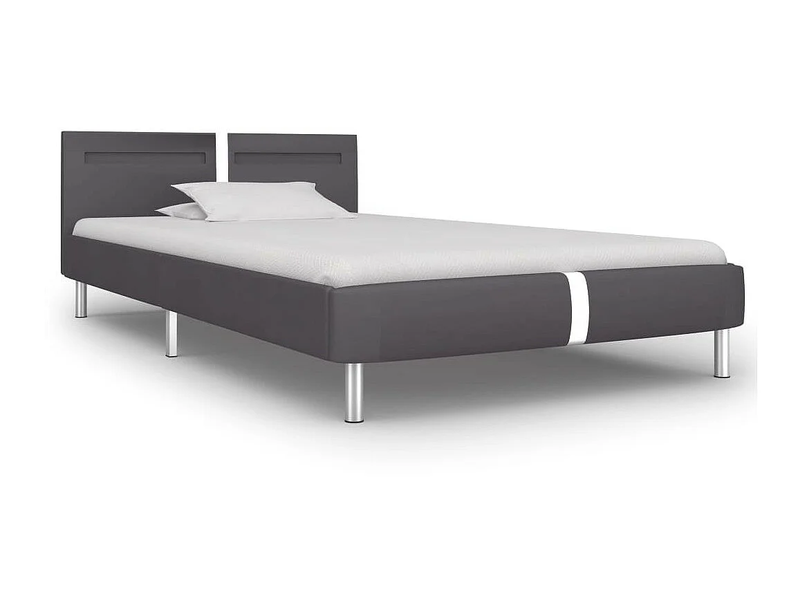 Lit avec LED Gris Similicuir 90x200 2