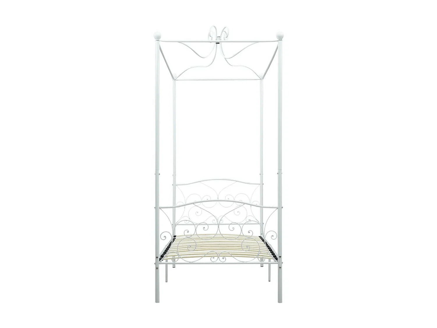 Lit à baldaquin Blanc Métal 90x200